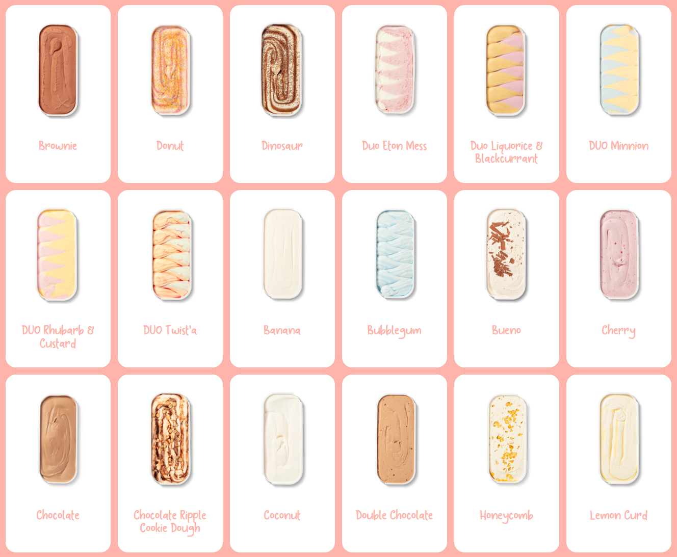 Ice Cream Menu Page 1